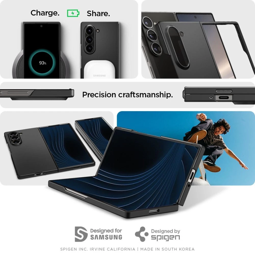 Spigen Airskin – dėklas skirtas Samsung Galaxy Z Fold 6 Juodas