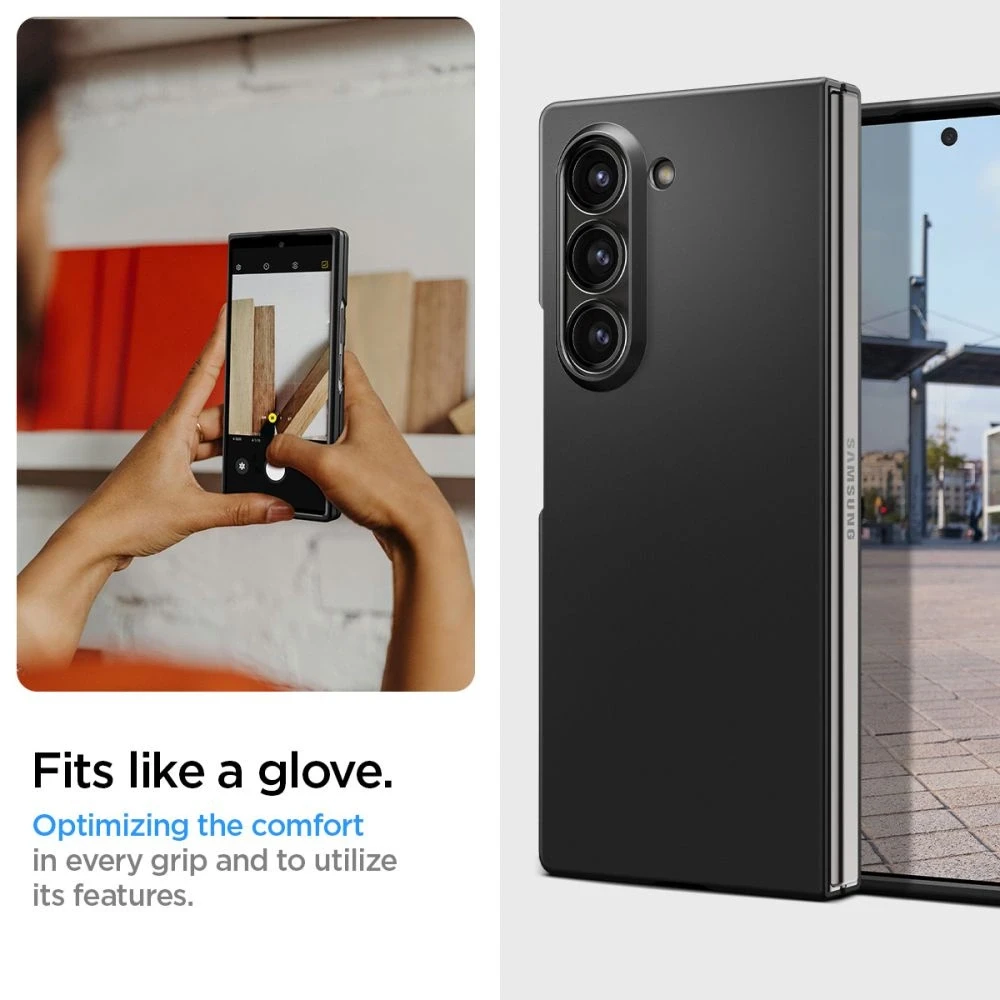 Spigen Airskin – dėklas skirtas Samsung Galaxy Z Fold 6 Juodas