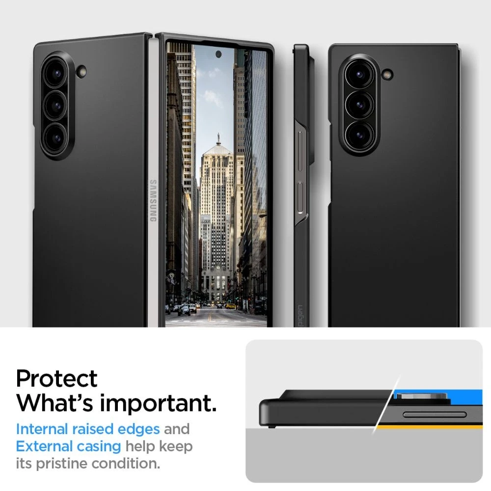 Spigen Airskin – dėklas skirtas Samsung Galaxy Z Fold 6 Juodas