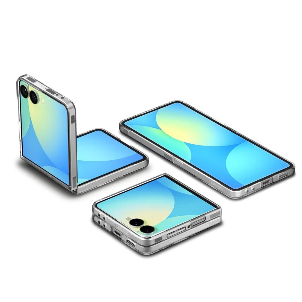 Dėklas Spigen AirSkin Mag MagSafe Samsung Galaxy Z Flip 7 Crystal skaidrus ir baltos spalvos