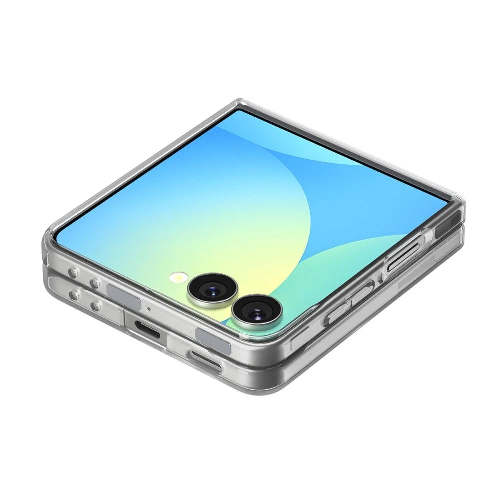 Dėklas Spigen AirSkin Mag MagSafe Samsung Galaxy Z Flip 7 Crystal skaidrus ir baltos spalvos