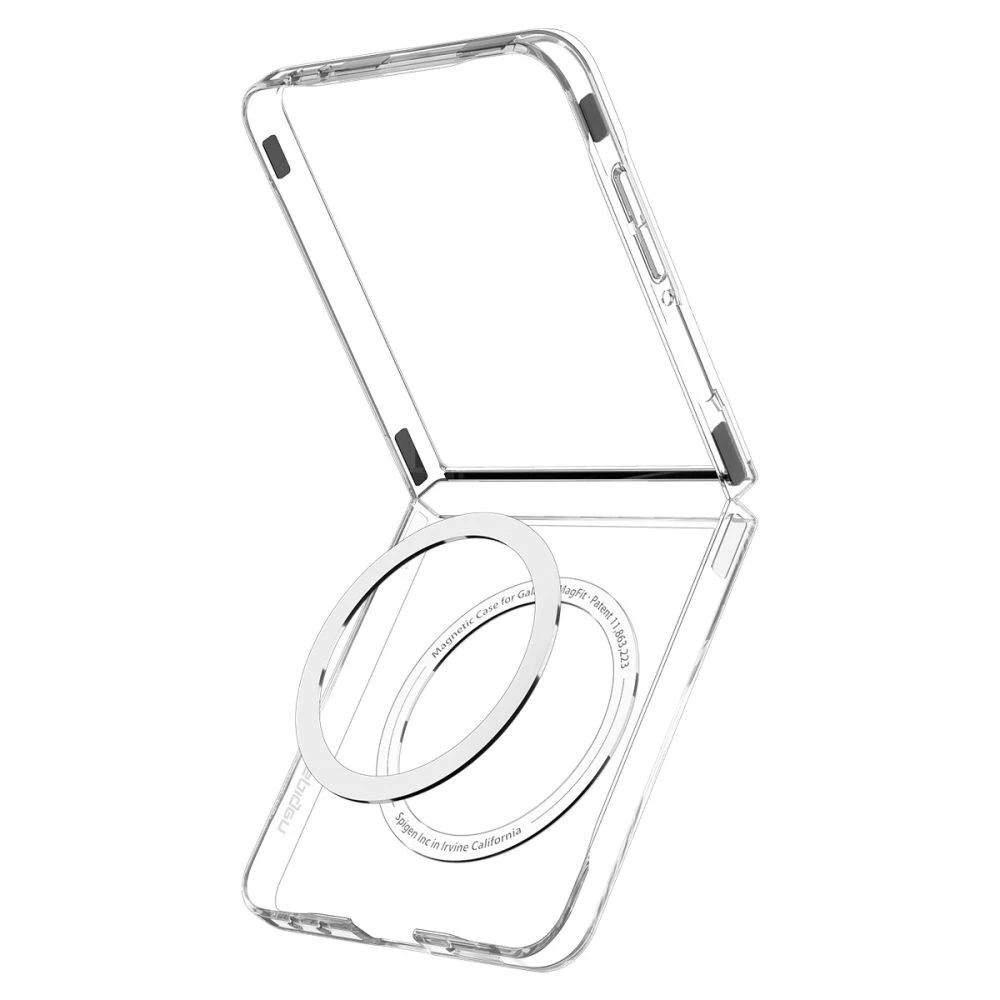 Dėklas Spigen AirSkin Mag MagSafe Samsung Galaxy Z Flip 7 Crystal skaidrus ir baltos spalvos