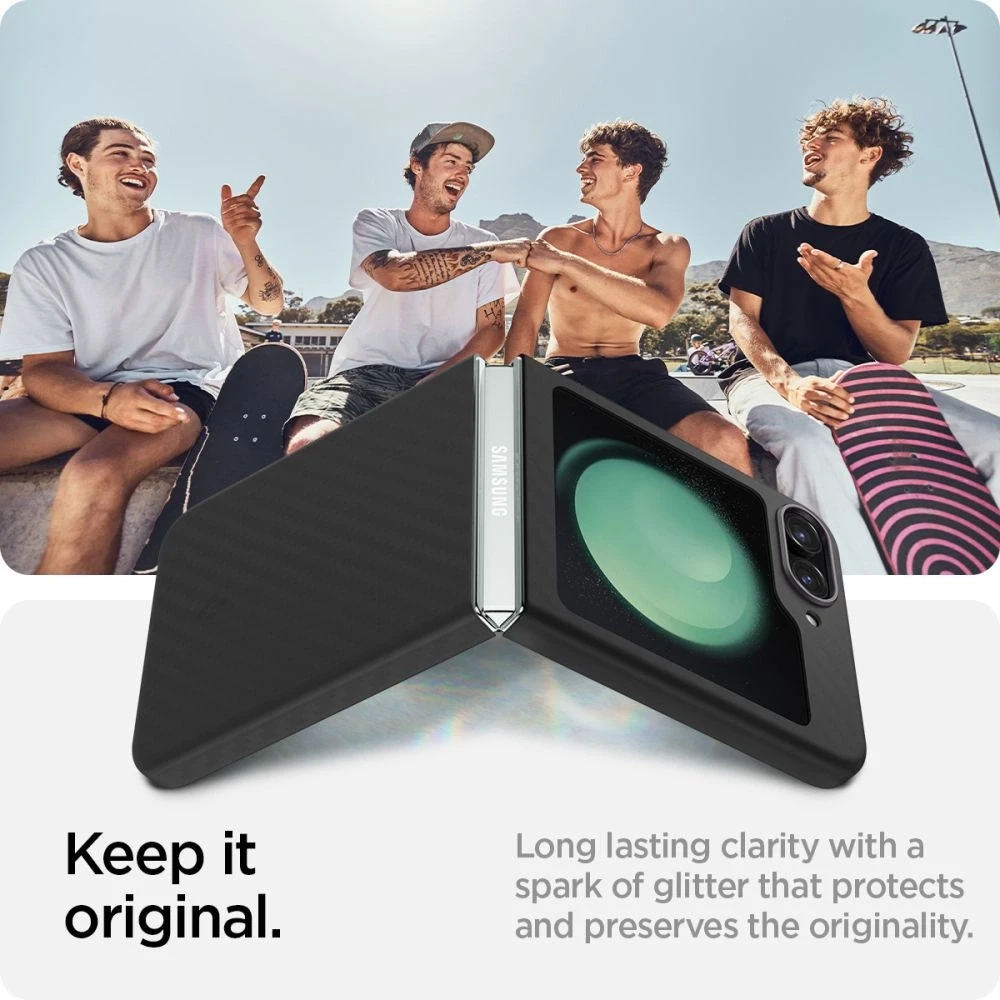 Samsung Galaxy Z FLIP 5 Spigen Airskin "Pro" telefono dėklas juodos spalvos