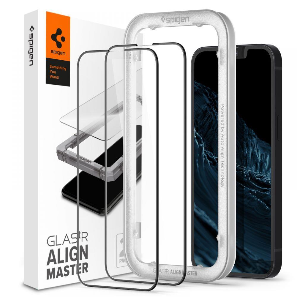 Spigen grūdintas stiklas Spigen GLAS.tR Slim AlignMaster Apple iPhone 13  mini juodas [2 PAK.] | Varle.lt