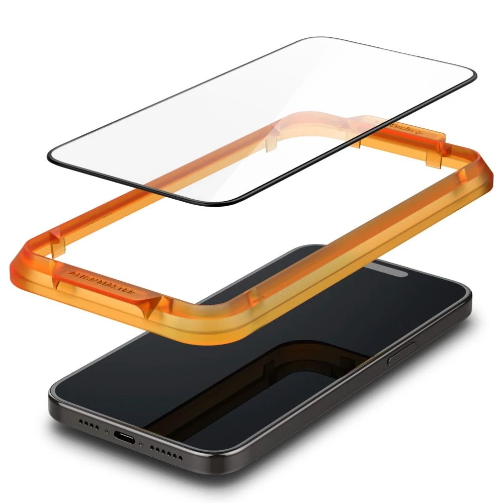 Apsauginis stiklas telefonui Apple iPhone 15 Pro Max Spigen ALM Glass FC 2-pack juodas