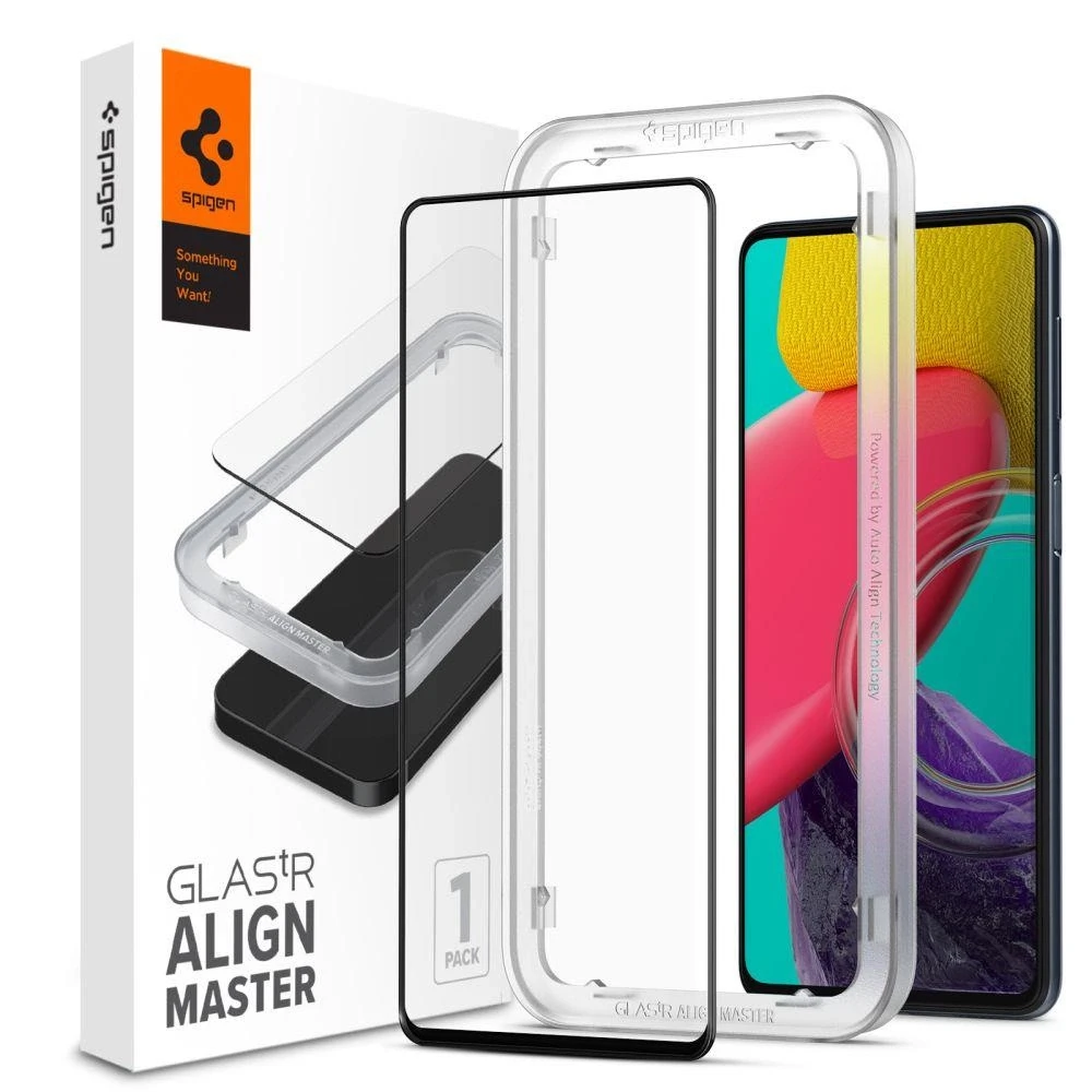 Spigen ALM Glass FC apsauginis tiklas skirtas Samsung Galaxy M53 5G - juodos spalvos