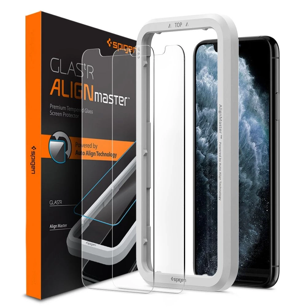 Spigen grūdintas stiklas Alm Glas.TR Slim 2 vnt., skirtas iPhone 11