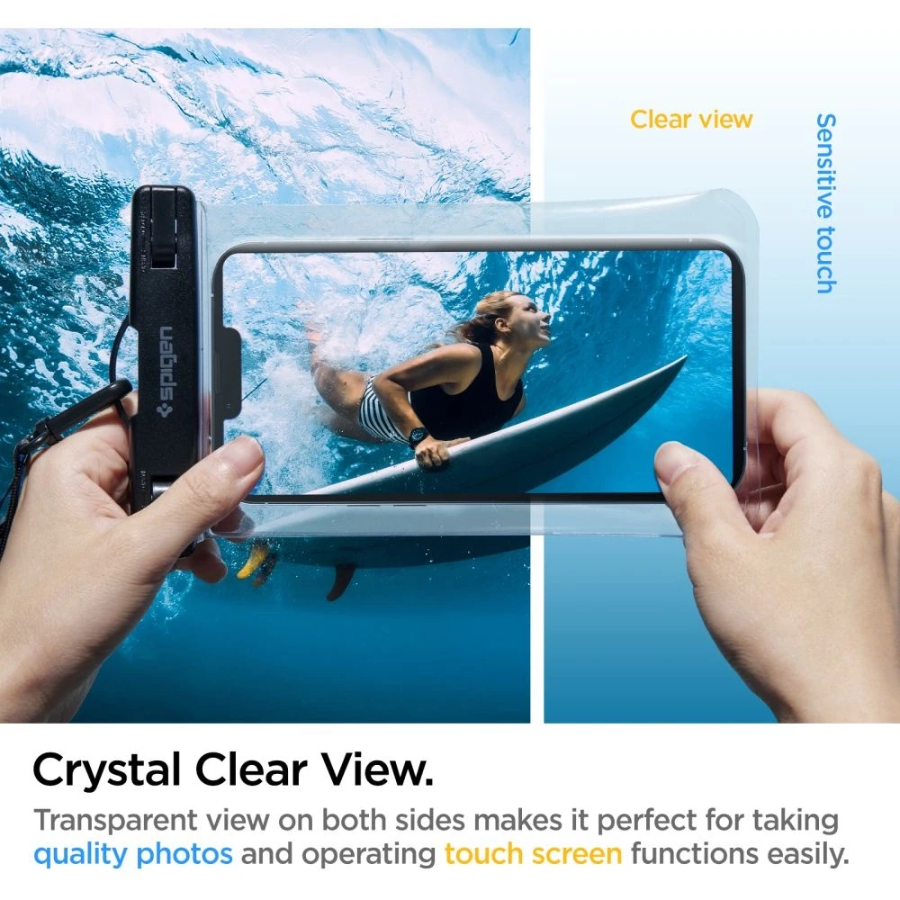 Spigen Aqua Shield A601 vandeniui atsparus dėklas IPX8 – skaidrus