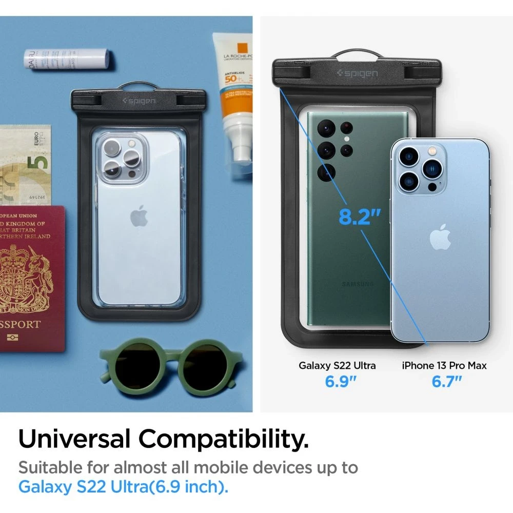 Spigen Aqua Shield A601 vandeniui atsparus dėklas IPX8 – juodas 2 vnt.
