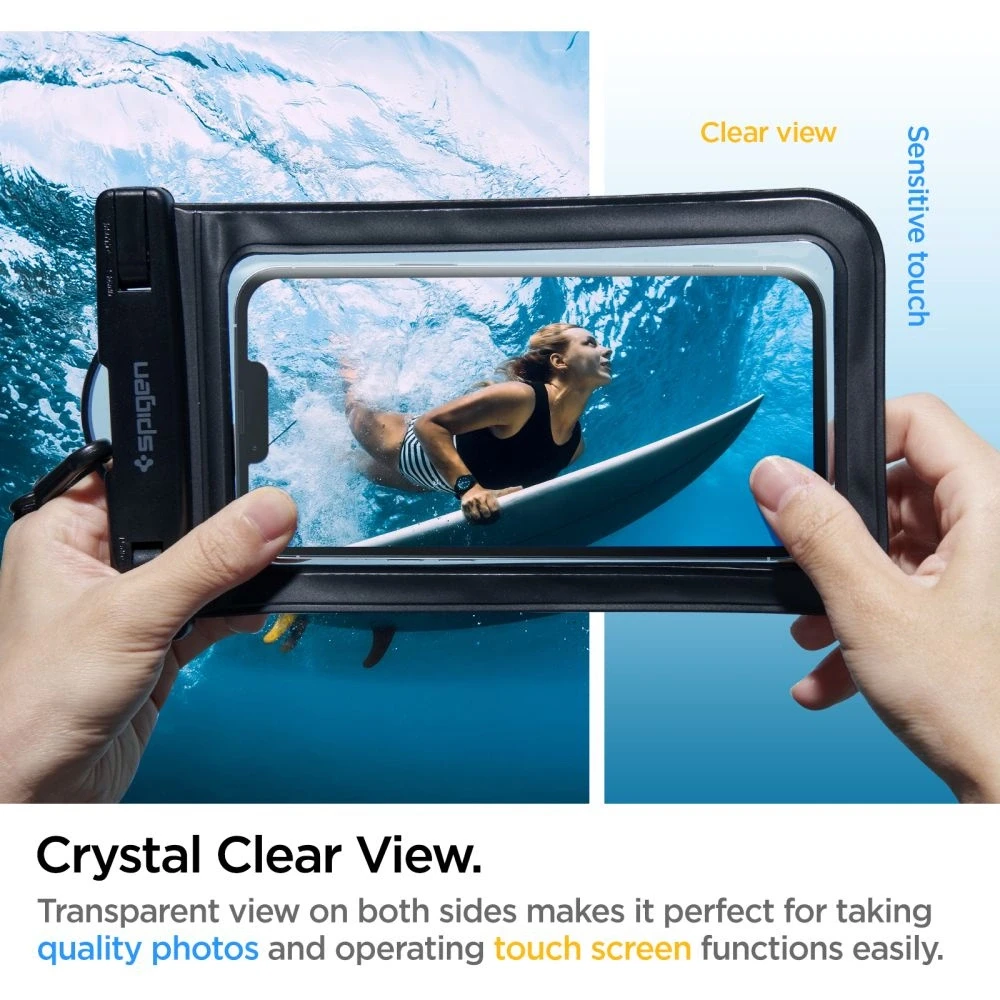 Spigen Aqua Shield A601 vandeniui atsparus dėklas IPX8 – juodas 2 vnt.