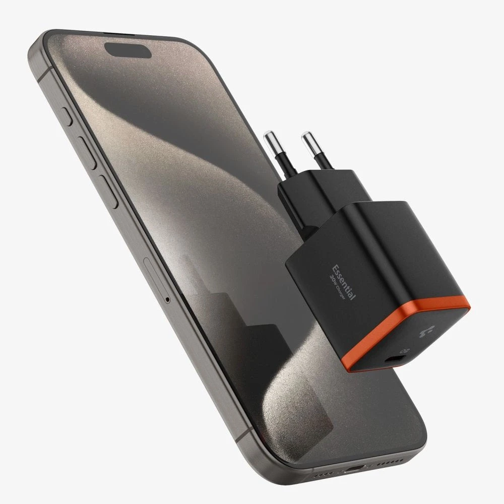 Spigen ArcStation Essential EE301EU – Wall Charger USB-C PD + QC3.0 30W (Juodas)