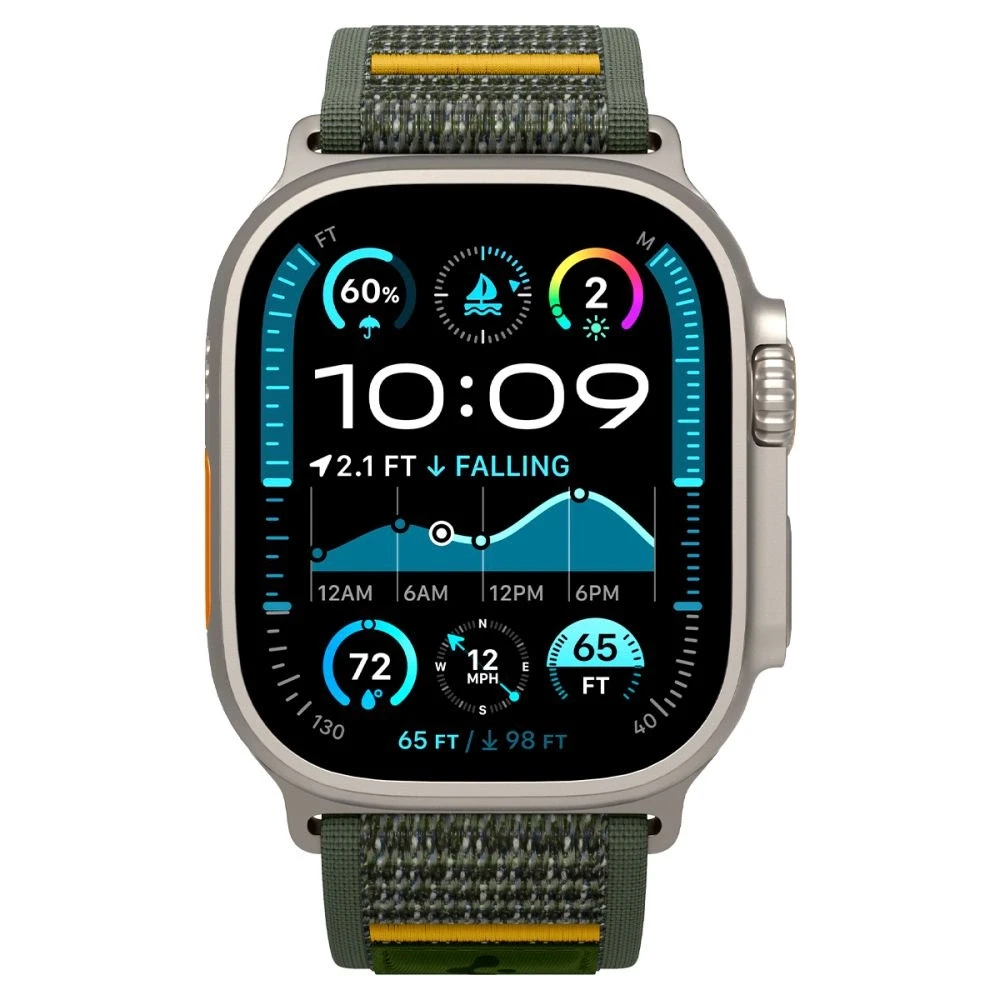 Žalia apyrankė Apple Watch 6 / 7 / 8 / 9 / 10 / SE / Ultra 1 / 2 ( 44 / 45 / 46 / 49 mm) laikrodžiui „Spigen Athlex Air”