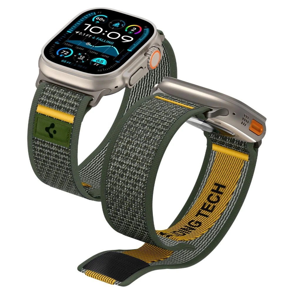 Žalia apyrankė Apple Watch 6 / 7 / 8 / 9 / 10 / SE / Ultra 1 / 2 ( 44 / 45 / 46 / 49 mm) laikrodžiui „Spigen Athlex Air”