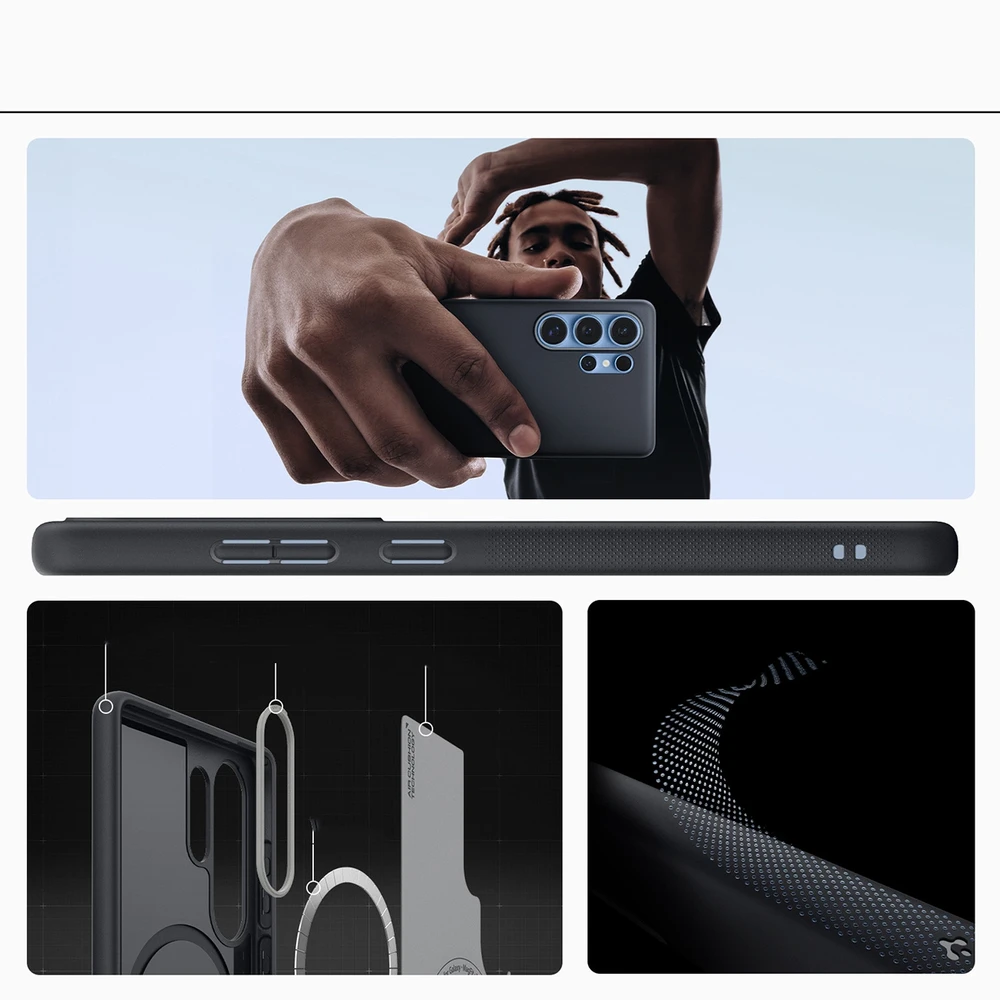 Spigen Caseology Nano Pop dėklas skirtas Samsung Galaxy S25 Ultra – juodos spalvos