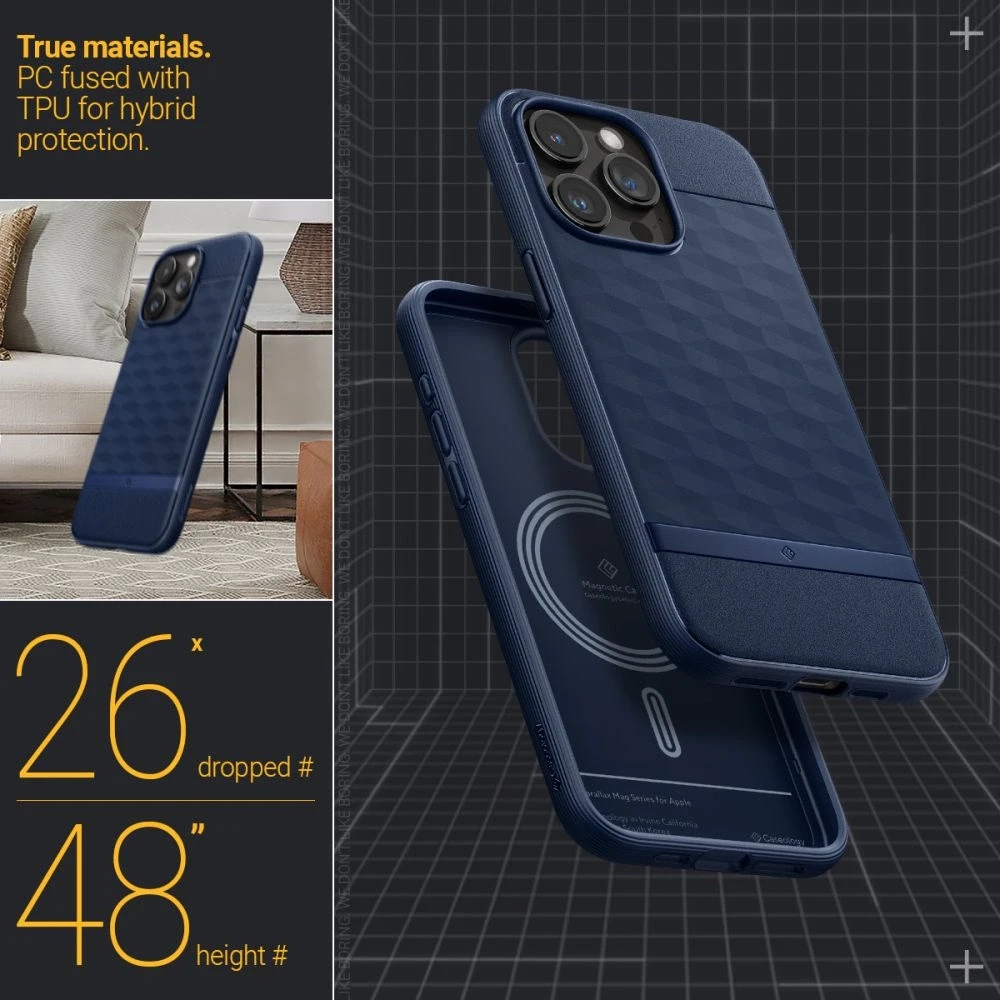 Spigen CASEOLOGY PARALLAX MAG MAGSAFE Apple iPhone 15 PRO MAX dėklas telefonui mėlynos spalvos