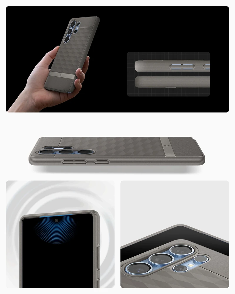 Spigen Caseology Parallax Mag MagSafe Samsung Galaxy S25 Ultra – dėklas telefonui pilkos spalvos