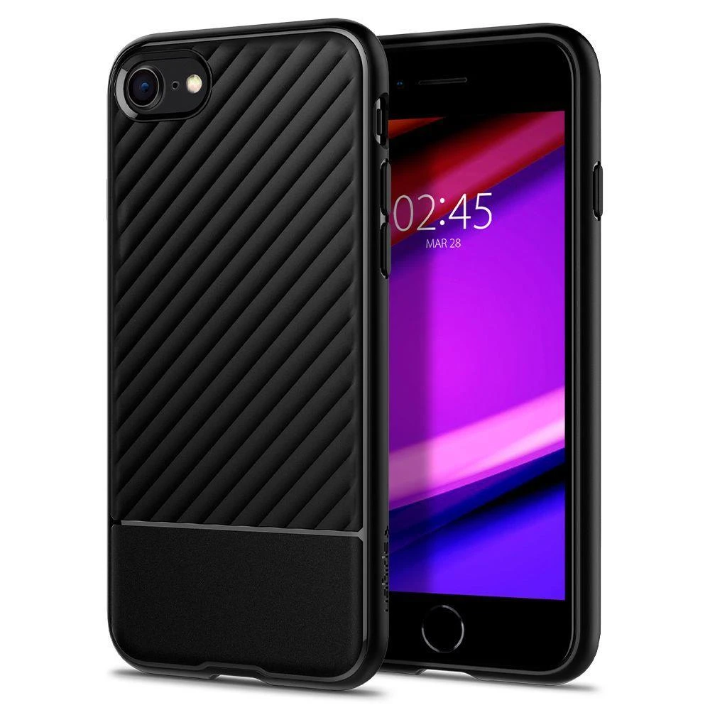 Dėklas Spigen Core Armor, juodas - iPhone SE/8/7