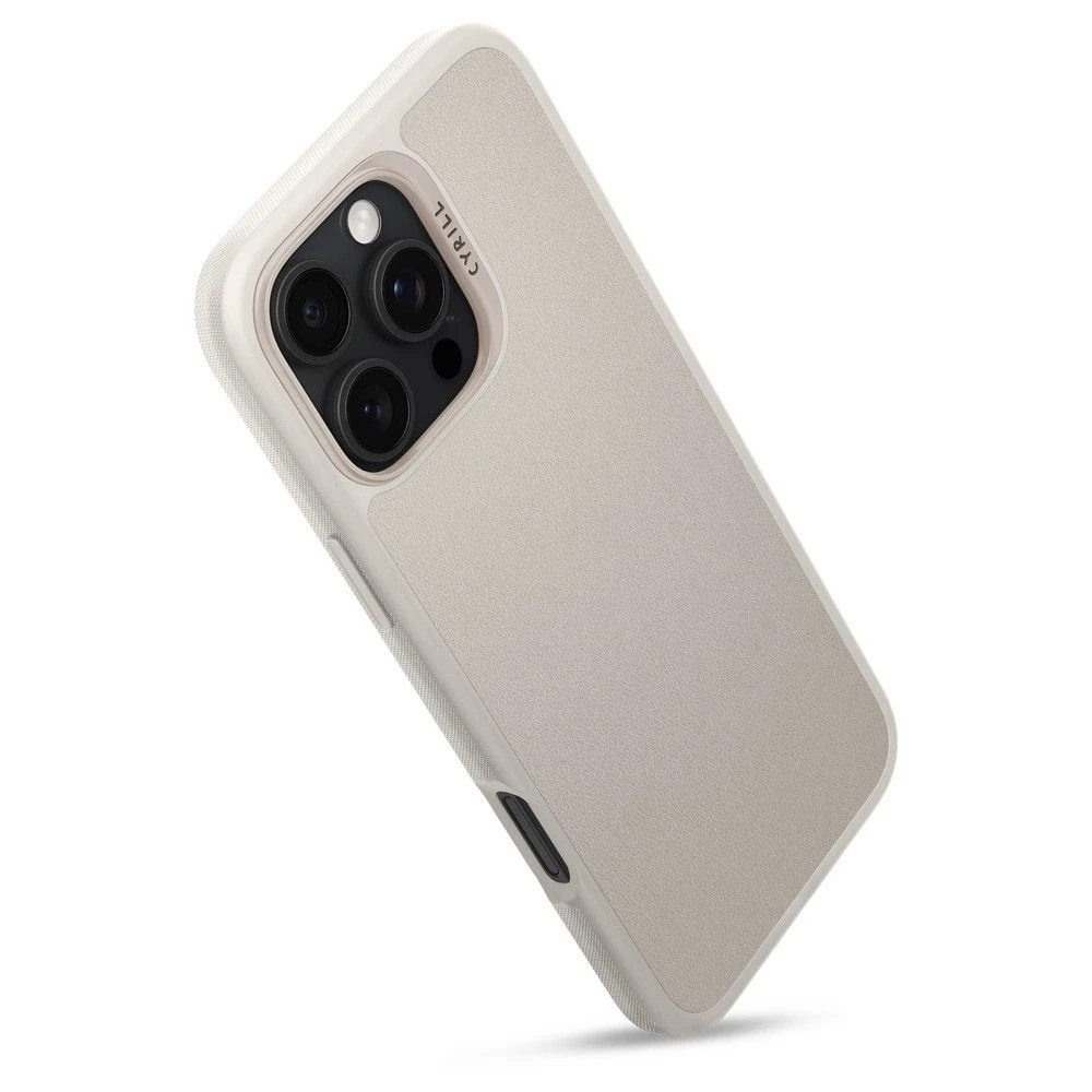 Dėklas „Spigen Cyrill Kajuk MagSafe“, kreminės spalvos – „Apple iPhone 16 Pro“