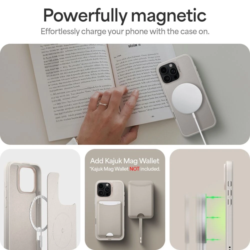 Apple iPhone 16 Pro Max Spigen Cyrill Kajuk MagSafe dėklas jūsų telefonui kreminės spalvos