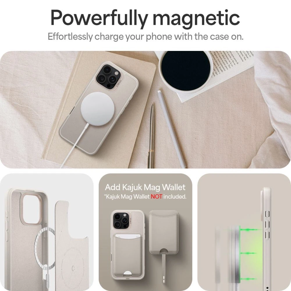 Spigen Cyrill Kajuk Classic Charm Mag MagSafe - dėklas skirtas Apple iPhone 16 Pro Max Kreminis