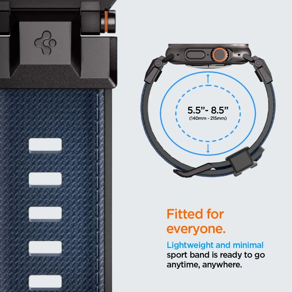 „Spigen DuraPro Armor“ dirželis, skirtas „Apple Watch 44 / 45 / 46 / 49 mm“ – tamsiai mėlynas Mėlyna