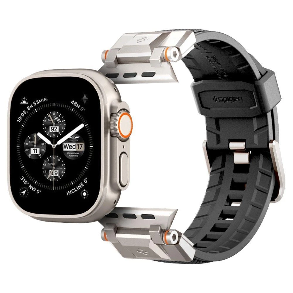 Dėklas Spigen Durapro Armor apyrankė skirta Apple Watch 4/5/6/7/8/9/SE/ Ultra (42/44/45/49 mm) – juodos spalvos