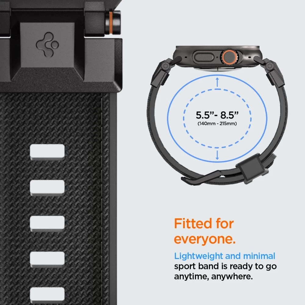 „Spigen DuraPro Armor®“ apyrankė, skirta „Apple Watch 44/45/46/49 mm“ (juodas leidimas)