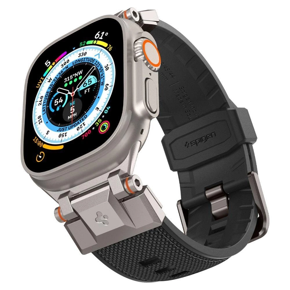 Dėklas Spigen Durapro Armor apyrankė skirta Apple Watch 4/5/6/7/8/9/SE/ Ultra (42/44/45/49 mm) – juodos spalvos