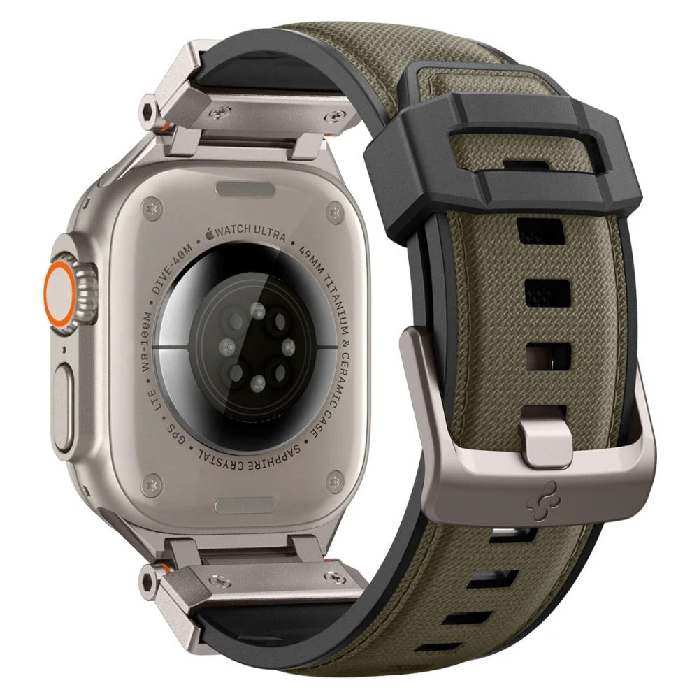 „Spigen DuraPro Armor“ dirželis, skirtas „Apple Watch 44 / 45 / 46 / 49 mm“ – Žalias
