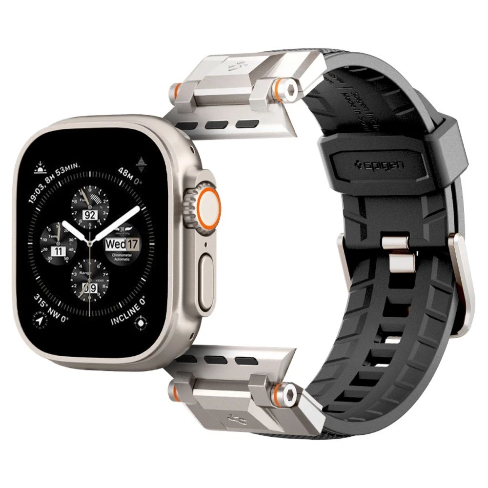 Dėklas Spigen Durapro Armor apyrankė skirta Apple Watch 4/5/6/7/8/9/SE/ Ultra (42/44/45/49 mm) – juodos spalvos