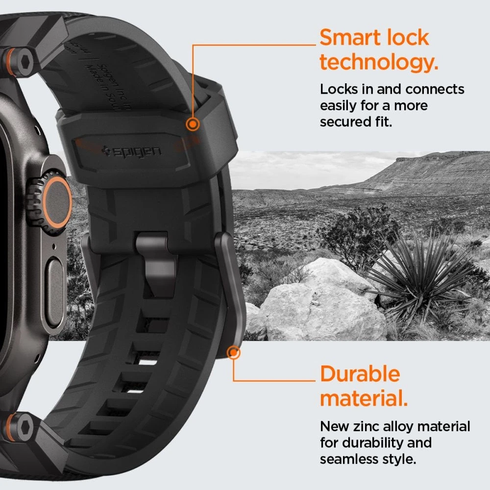 „Spigen DuraPro Armor®“ apyrankė, skirta „Apple Watch 44/45/46/49 mm“ (juodas leidimas)