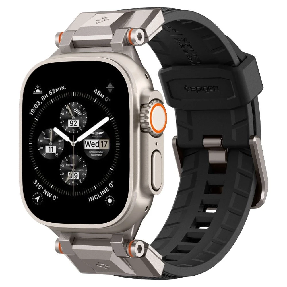 Dėklas Spigen Durapro Armor apyrankė skirta Apple Watch 4/5/6/7/8/9/SE/ Ultra (42/44/45/49 mm) – juodos spalvos