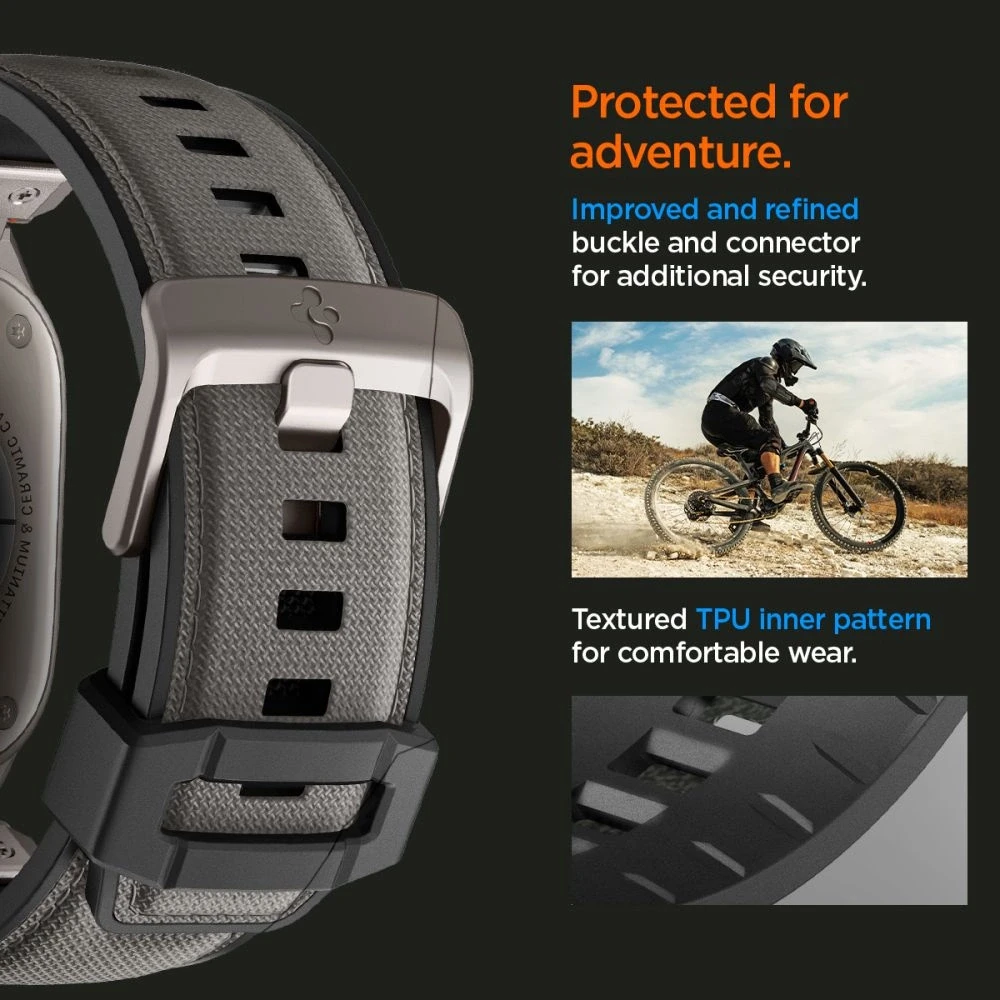 „Spigen DuraPro Armor“ dirželis, skirtas „Apple Watch 44 / 45 / 46 / 49 mm“ – pilkas