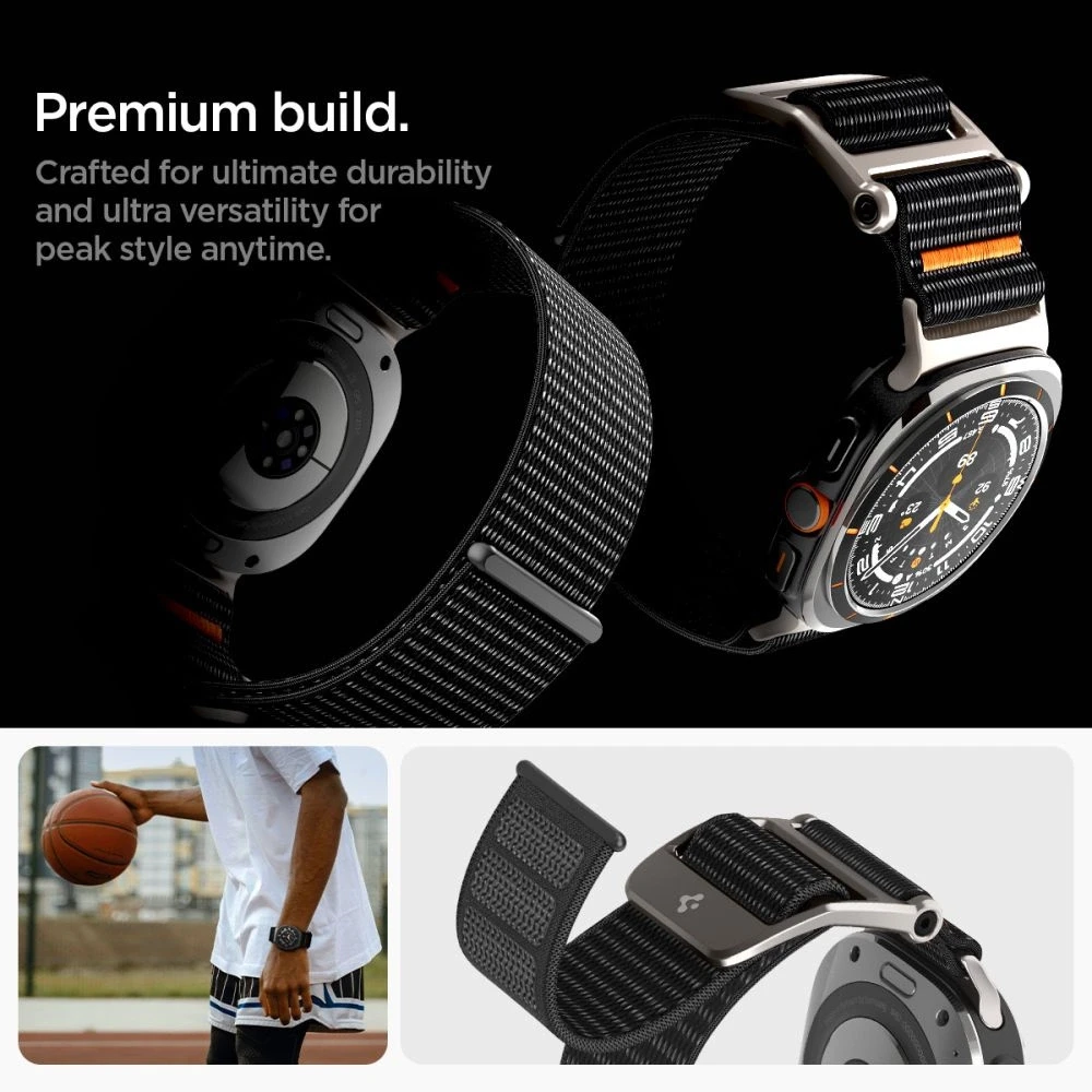 Samsung Galaxy Watch Ultra (47mm) Spigen Durapro Flex juodos spalvos