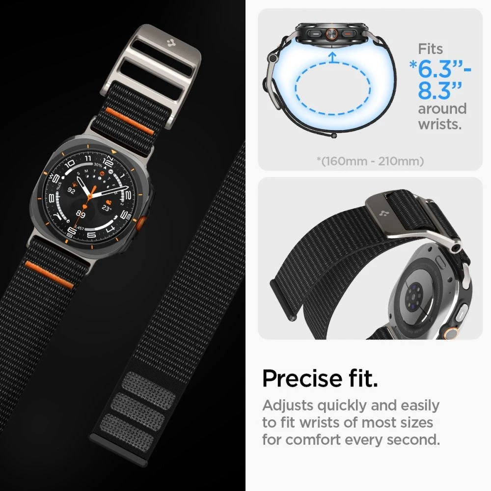 Samsung Galaxy Watch Ultra (47mm) Spigen Durapro Flex juodos spalvos