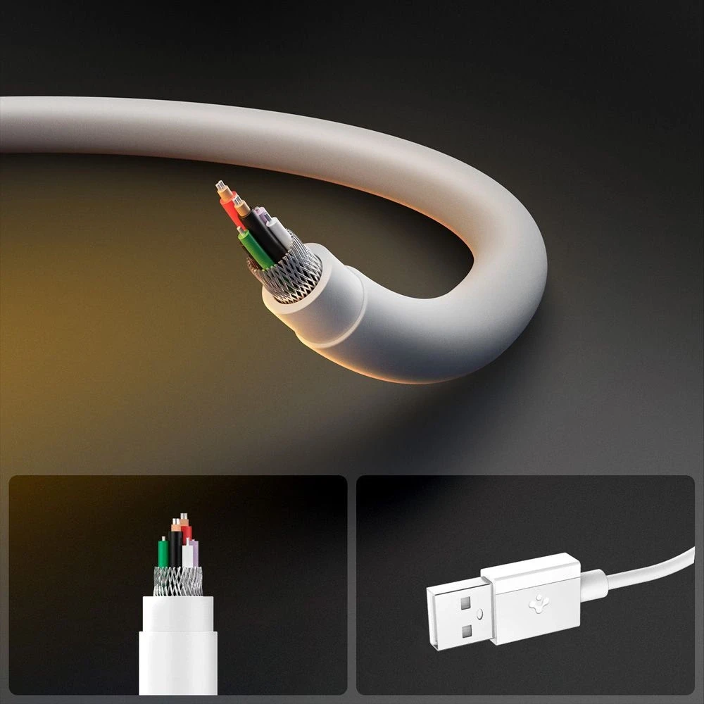 Spigen EB6010CC USB-C Cable 60W 200 cm - Baltas