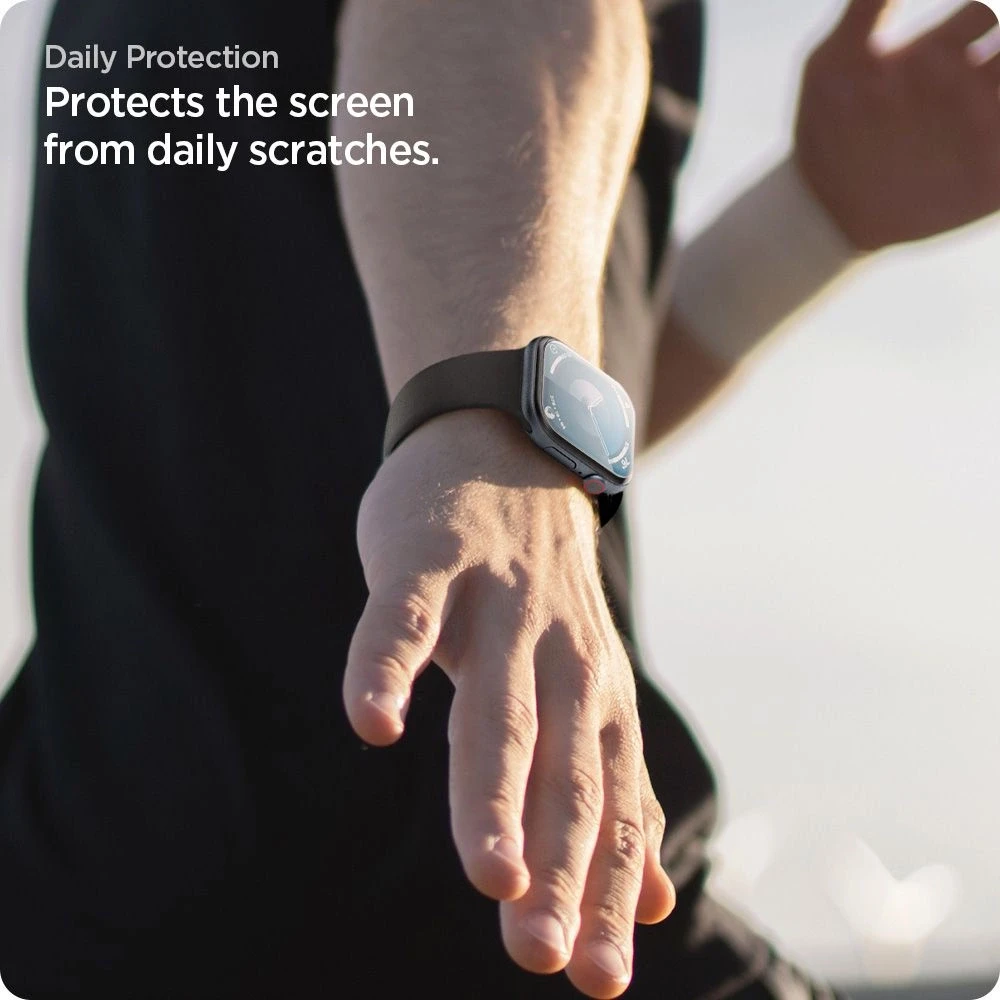 Spigen ELITE SHIELD HYBRID GLASS ”EZ FIT” 2-PACK Apple Watch 10 (46 mm) CLEAR