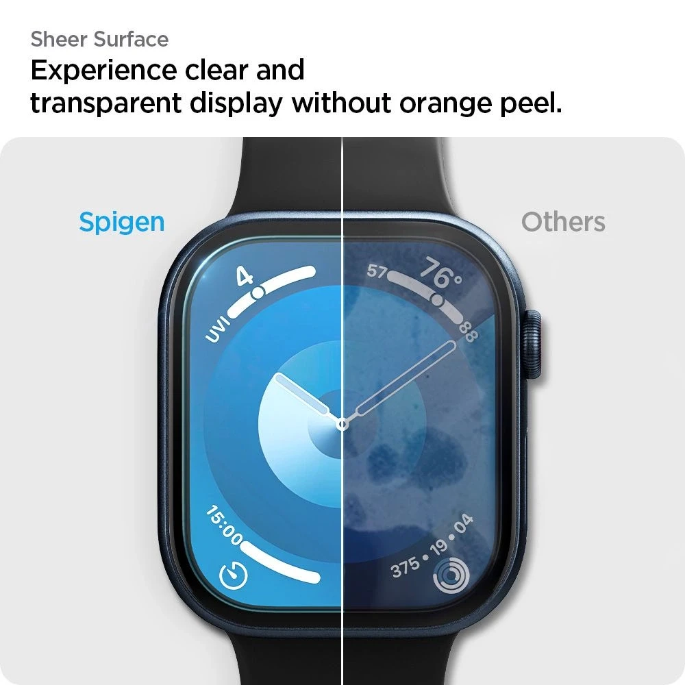 Spigen ELITE SHIELD HYBRID GLASS ”EZ FIT” 2-PACK Apple Watch 10 (46 mm) CLEAR