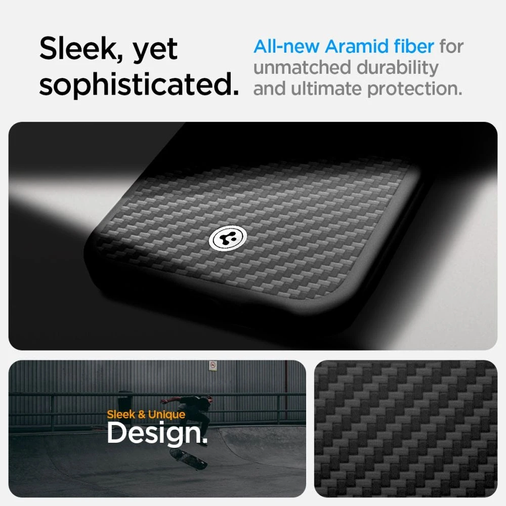 Spigen Enzo Aramid MagSafe Apple iPhone SE 4 (2025) – dėklas telefonui juodos spalvos