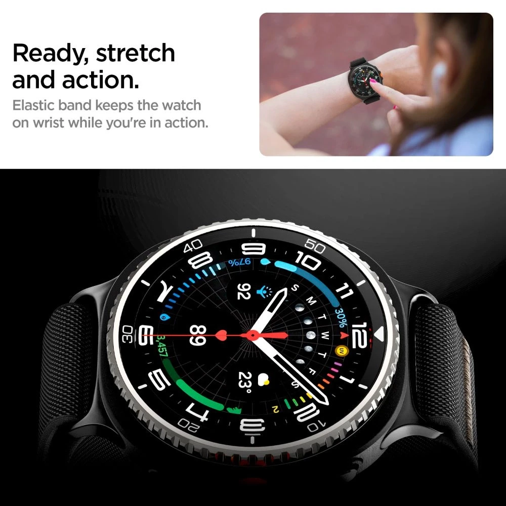 Spigen Lite Fit Band, juodas - Galaxy Watch 8 46mm/44mm/40mm