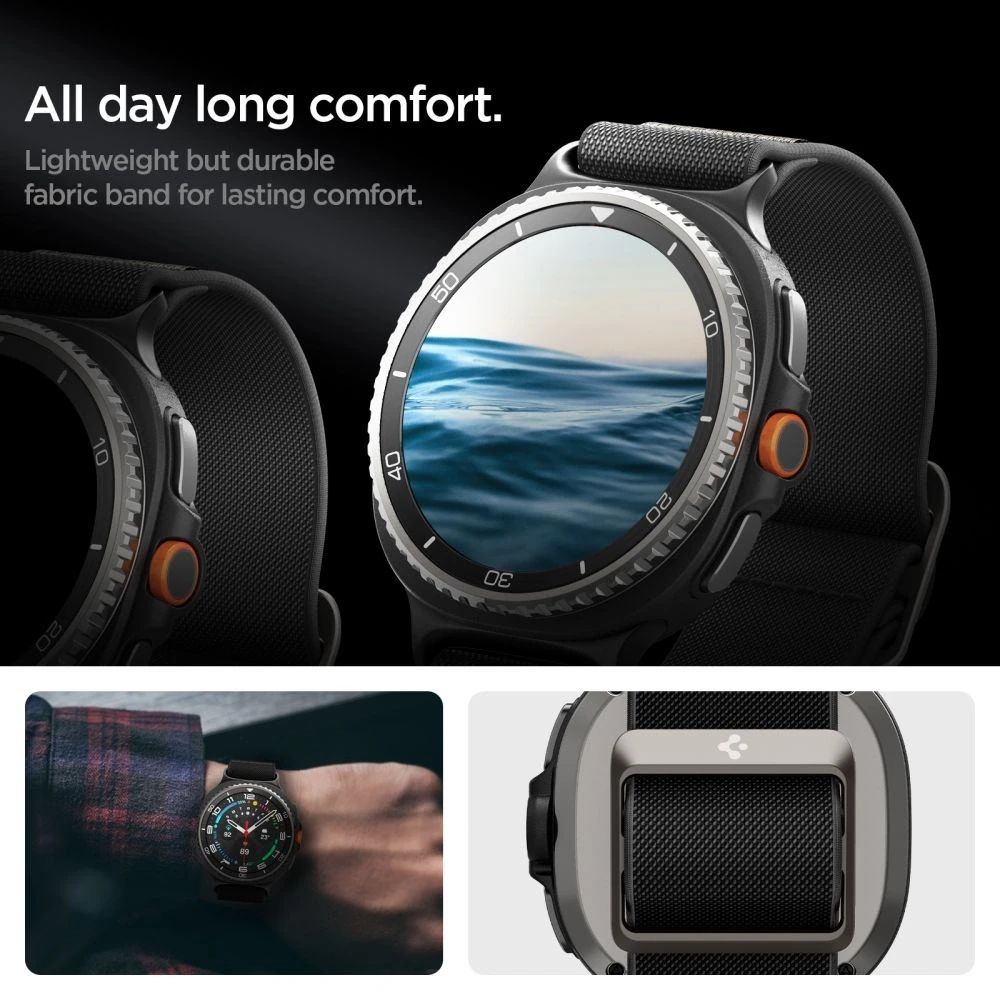Spigen Lite Fit Band, juodas - Galaxy Watch 8 46mm/44mm/40mm