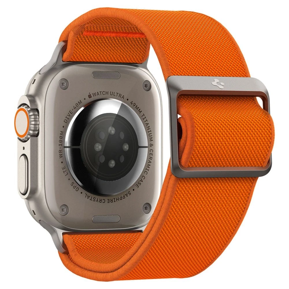 Dėklas Spigen Fit Lite Ultra Apple Watch 4 / 5 / 6 / 7 / 8 / SE / Ultra (42 / 44 / 45 / 49 mm) oranžinės spalvos