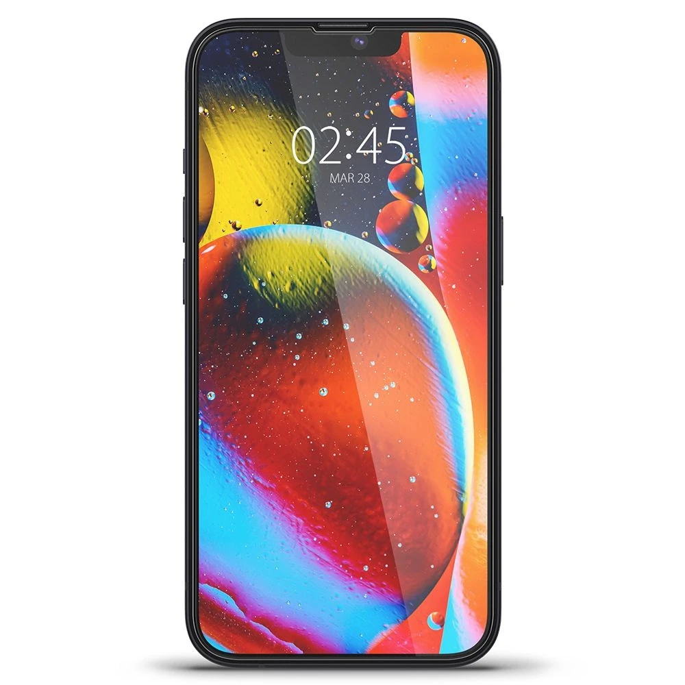 Apsauginis stiklas Spigen GLASS FC Apple iPhone 13 / 13 Pro / 14 su juodos spalvos krašteliu