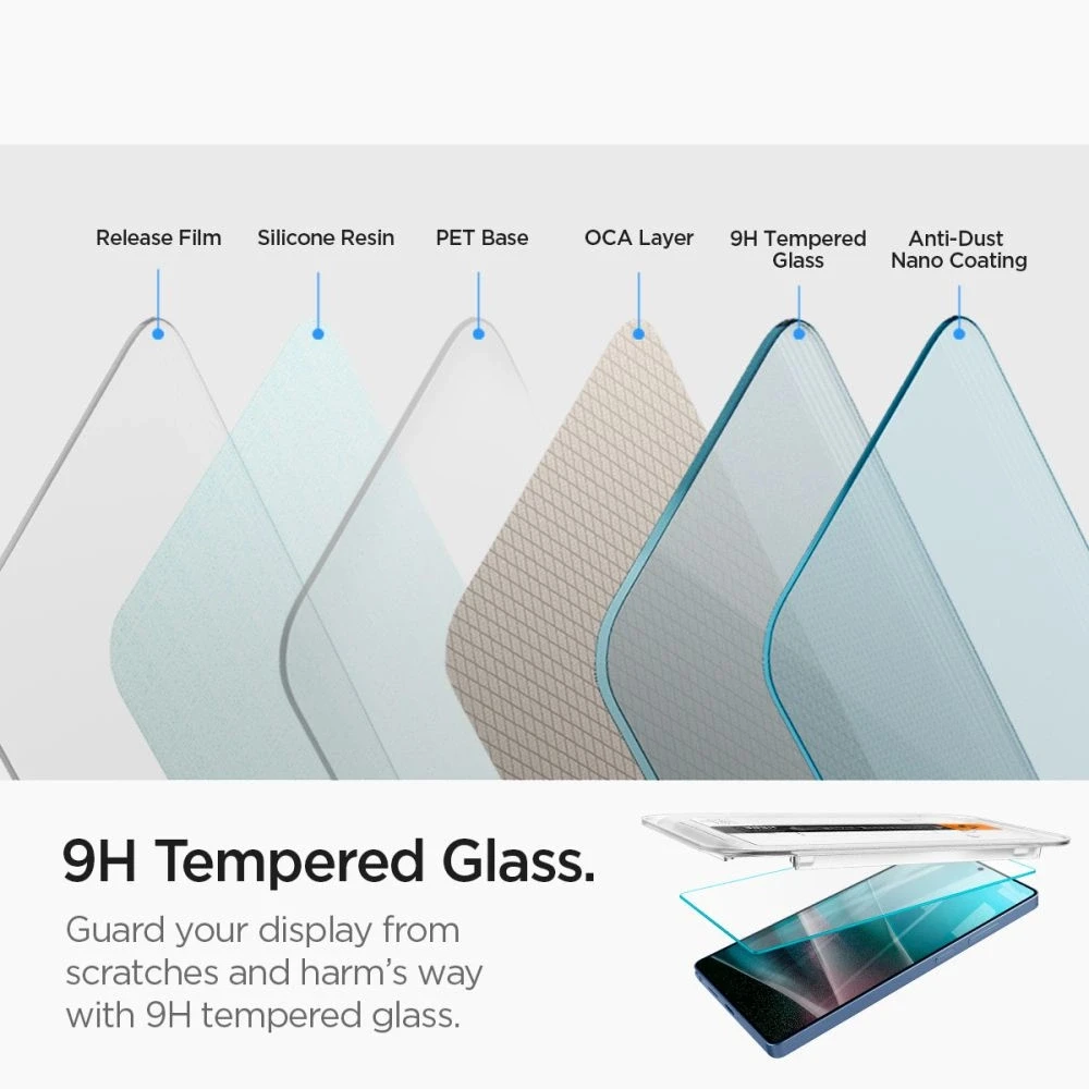 Spigen apsauginis stiklas GLAS.TR”EZ FIT” HD 2-pack skirtas Samsung Galaxy S25 Ultra transparent