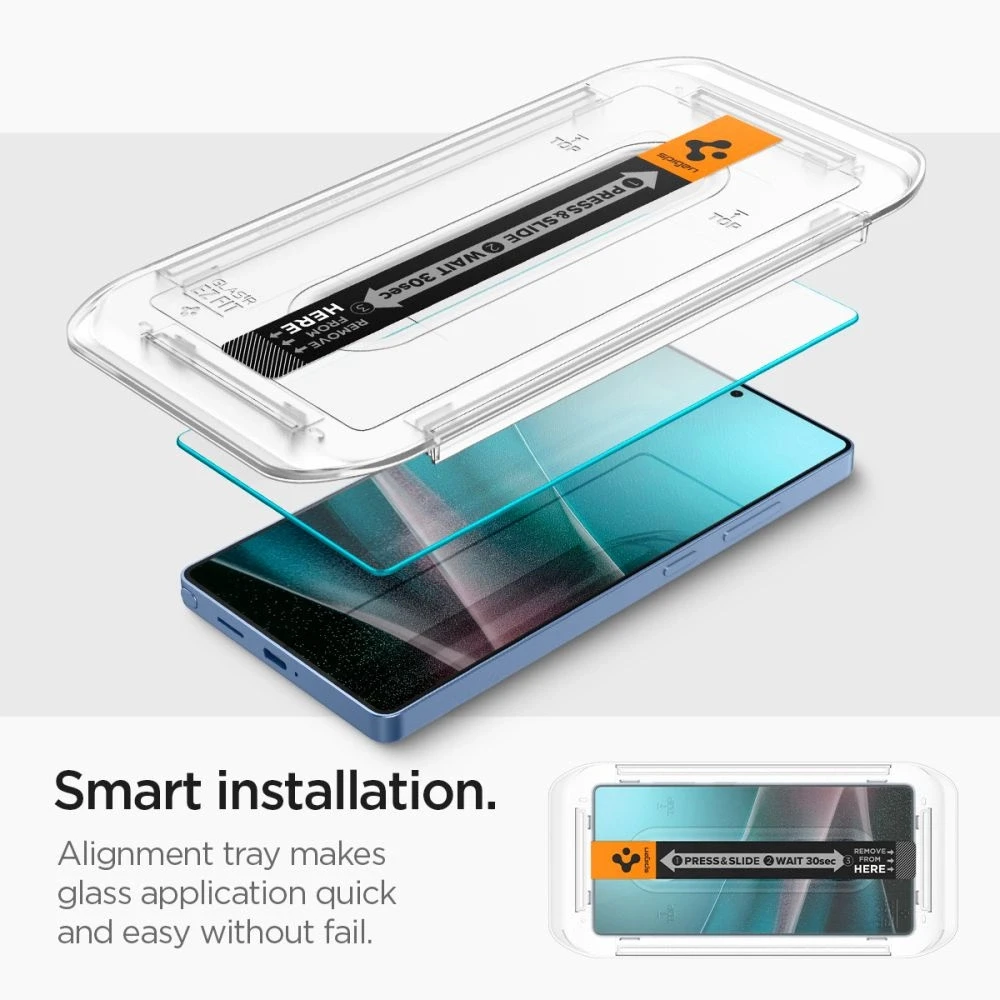 Spigen apsauginis stiklas GLAS.TR”EZ FIT” HD 2-pack skirtas Samsung Galaxy S25 Ultra transparent