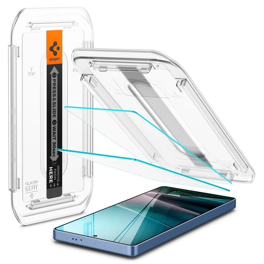 Spigen apsauginis stiklas GLAS.TR”EZ FIT” HD 2-pack skirtas Samsung Galaxy S25 Ultra transparent