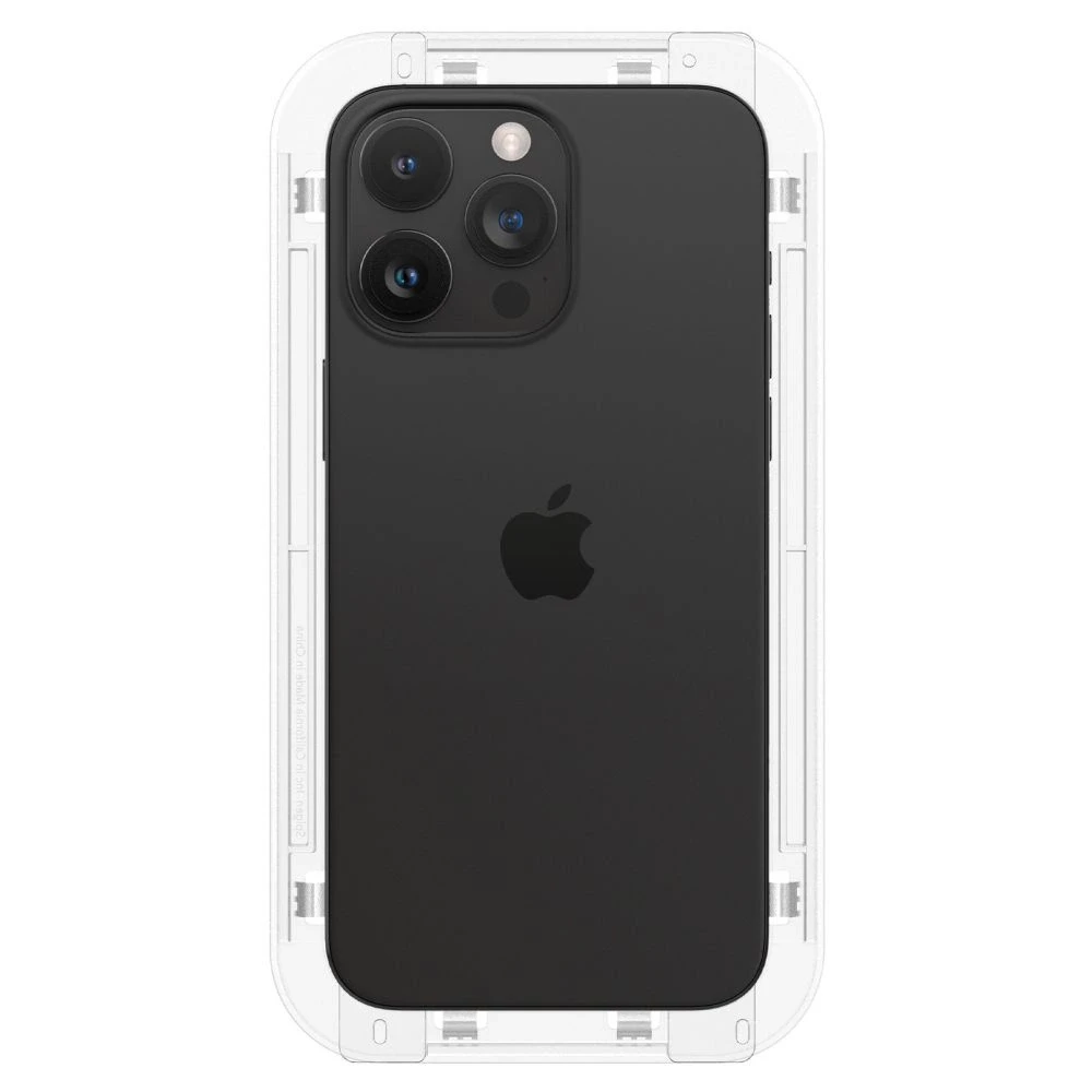 Apsauginis stiklas telefonui Apple iPhone 15 Pro Max Spigen Glas.tr „EZ Fit” FC 2-pack juodos spalvos krašteliu
