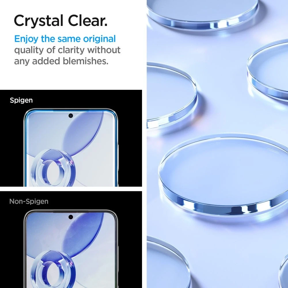 Apsauginis stiklas telefonui Samsung Galaxy S24 / S25 Spigen Glas.tr „EZ Fit” 2 vnt. skaidrus