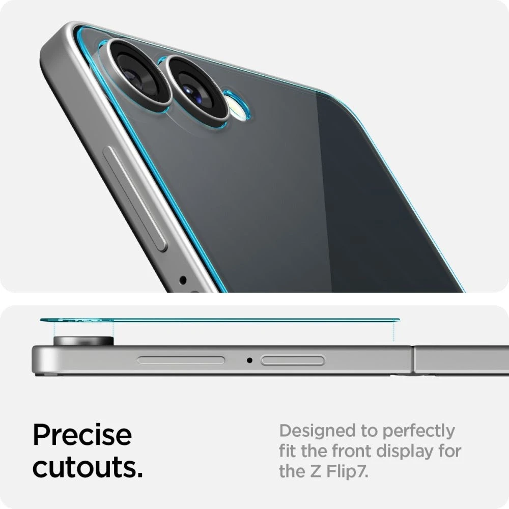 Apsauginis grūdintas stiklas Samsung Galaxy Z Flip 7 telefonui „Spigen Glas.TR EZ Fit HD 2 vnt.”