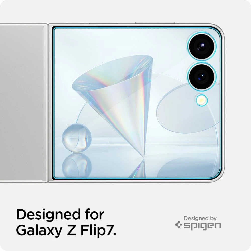 Apsauginis grūdintas stiklas Samsung Galaxy Z Flip 7 telefonui „Spigen Glas.TR EZ Fit HD 2 vnt.”